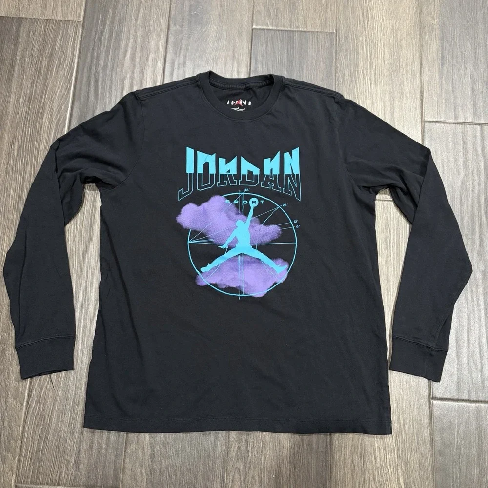AIR JORDAN Jumpman Antigravity DRI-FIT Long Sleeve T-Shirt Men's Large Black